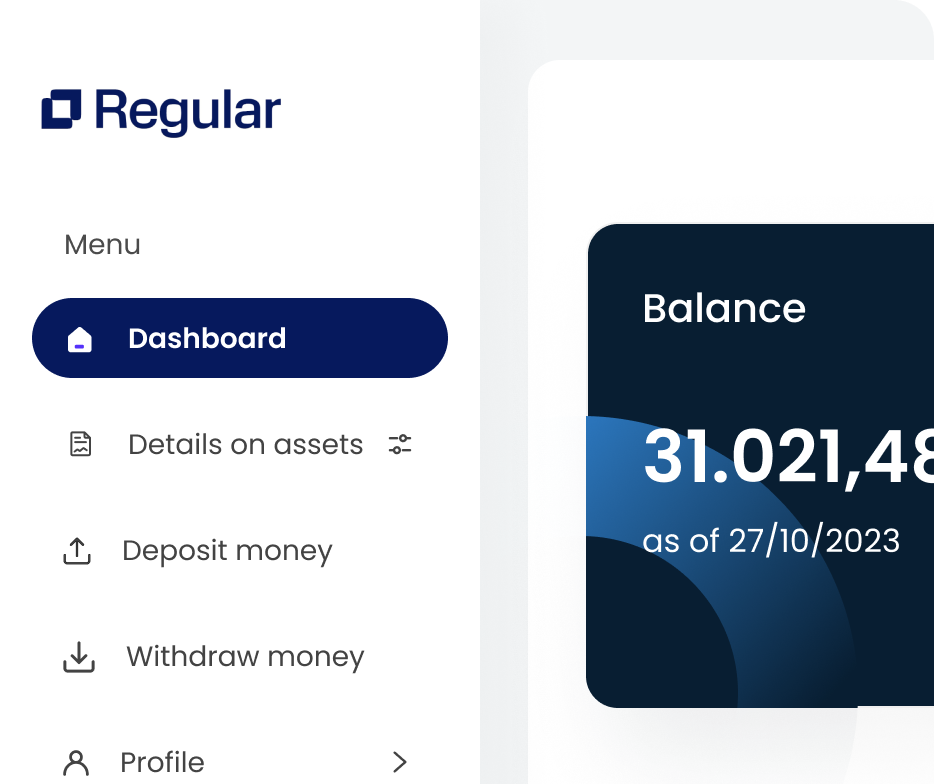 Dashboard of Regular platform